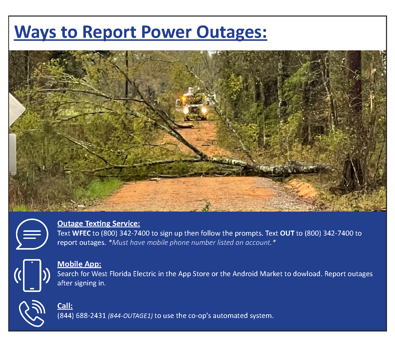 photo for Ways to Report Outages